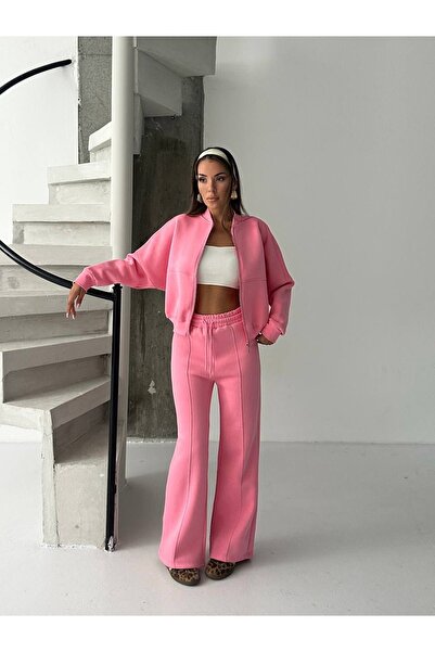 BELİS WEAR KADIN ÜÇ İPLİK ŞARDONLU KIŞLIK EŞOFMAN TAKIMI