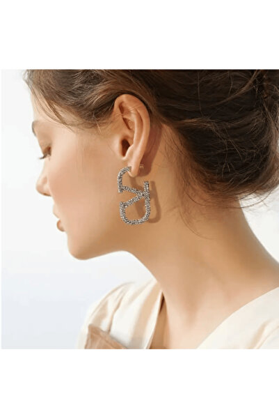 GlitzOra قرط مرصع بأحجار الراين للنساء