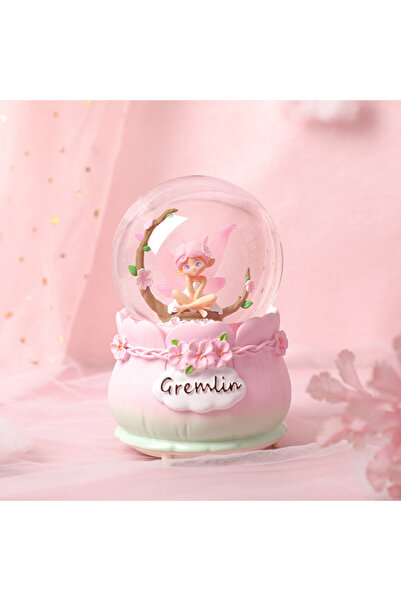 Livava Çiçekli Kız Büyük Boy Kar Küresi Işıklı, Müzikli, Püskürtmeli, Renkli,...