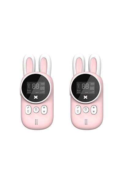 VALA Set 2 Walkie Talkie for Kids, Antenna and Flashlight, Action Range 3 km, LCD Display, Pink