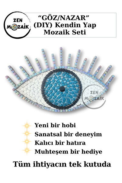 Zen Mozaik DIY Mosaic Kit with Wooden Stencils – Artistic Activity Kit Suitab...