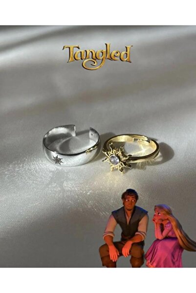 Vintageamer Rapunzel & Flynn Güneş Çift Yüzükleri