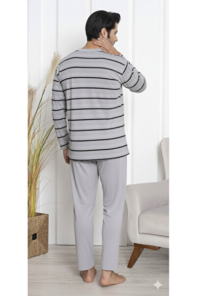 embody Men's cotton long pyjamas, men's cotton long pyjamas, batal large size grey 16184