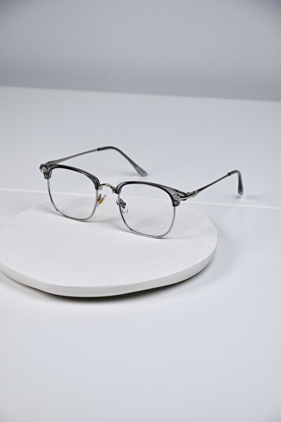 LOOKUP NEW Square Rectangular 55 Ekartman Metal Transparent Women Men Unisex Blue Light Protection Screen Glasses Eyewear