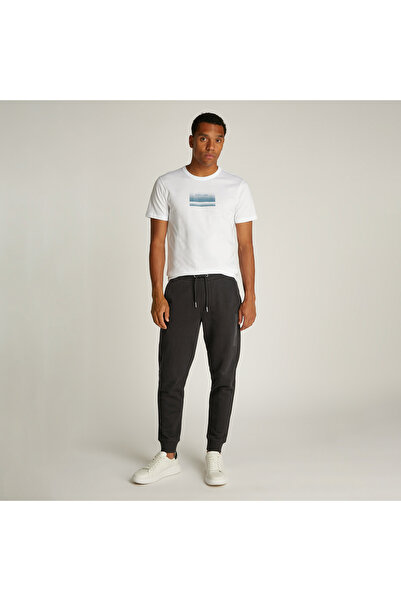 Calvin Klein Structured Embroidery Sweats Erkek Siyah Eşofman Altı
