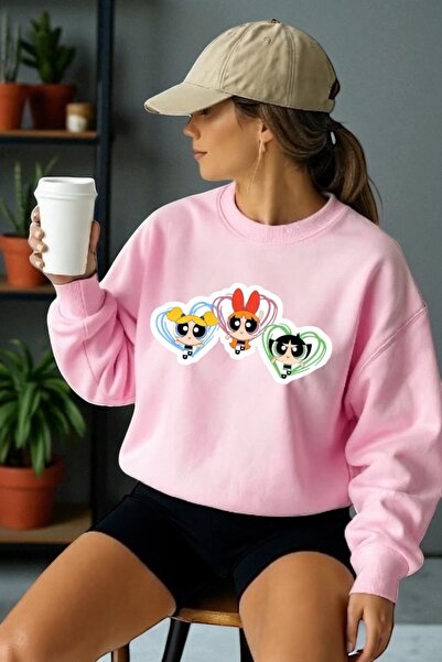 ArtYus Φούτερ με μακρύ μανίκι Unisex Powerpuff Girls Transfer με τύπωμα με λα...