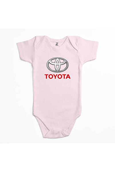 CrowsGate Toyata Text Logo Pink Color Baby Bodysuit