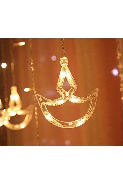 Generic Diwali Lights Decorations for Home - 12 Hanging Diyas With 8 Flashing Modes,