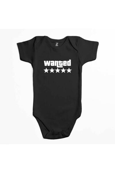 CrowsGate Wanted White Black Color Baby Bodysuit