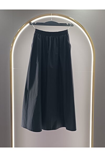 tesettürgiyim Poplin Standard Size Long Skirt with Pockets