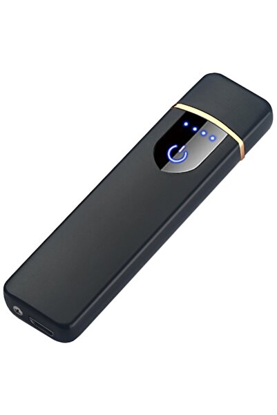 OptimStar Brichetă electrică, reîncărcabilă, cablu USB, aprindere dublă, rezistentă la vânt, portabilă, cutie cadou, neagră