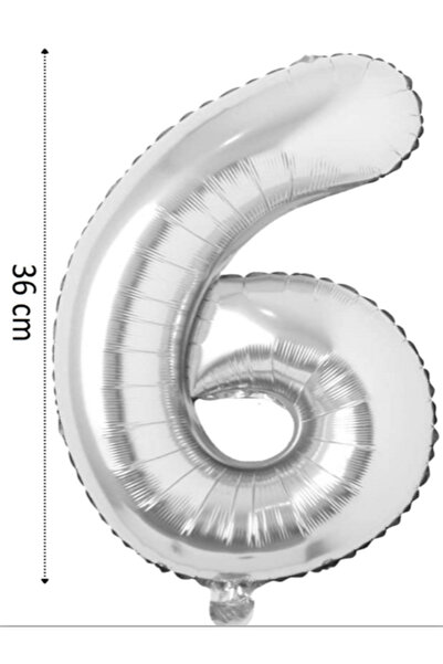 Çınar Aksesuar Folyo Balon Rakam Helyum Balon 36 Cm Gümüş Renk - Doğum Günü P...