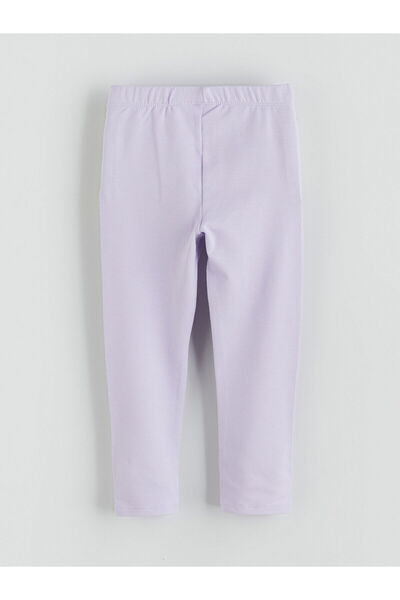 LC Waikiki Kids Bej Çiçek Desenli Pamuklu Kız Çocuk Tayt 2'li