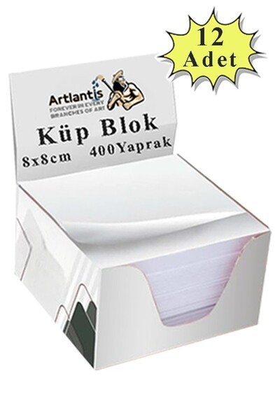 Artlantis Desktop kockasti blok papir za beleške 12 paketa 8x8 cm beli kockas...