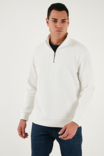 Buratti Cotton Regular Fit Half Zipper Stand Collar Sweat Men's Sweat 5905716