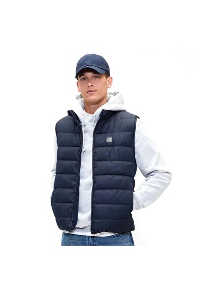 GAP 790584001 V-Frch Logo Ltwt Puffer Vest Erkek Yelek