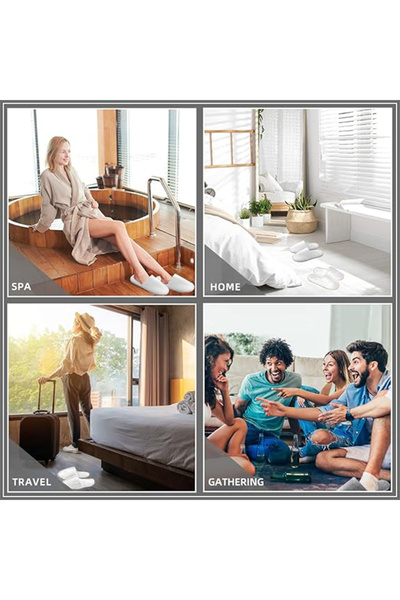 OEM Set de 20 de perechi de papuci de hotel, calitate hotelieră, burete, mărime universală, lavabili și reutilizabili, albi