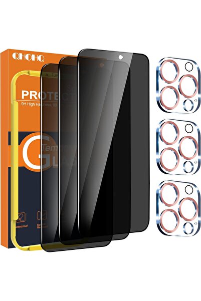 Omoton Folie Protectie Ecran + Folie Protectie Camera iPhone 15 Pro, Sticla S...