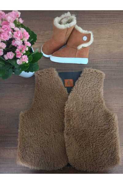 Ateş Genuine Shearling Leather Double Sided Kids Vest