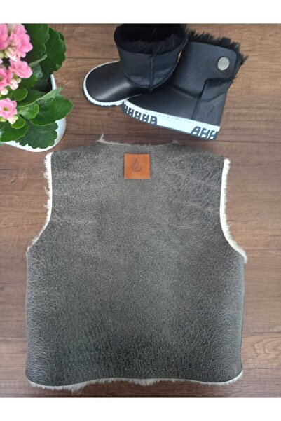 Ateş Genuine Shearling Leather Double Sided Kids Vest