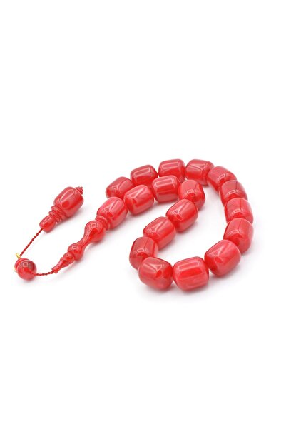 Murty99 Vefa Master Signed Capsule Cut Red Crimped Amber Efe Mascot Prayer Beads