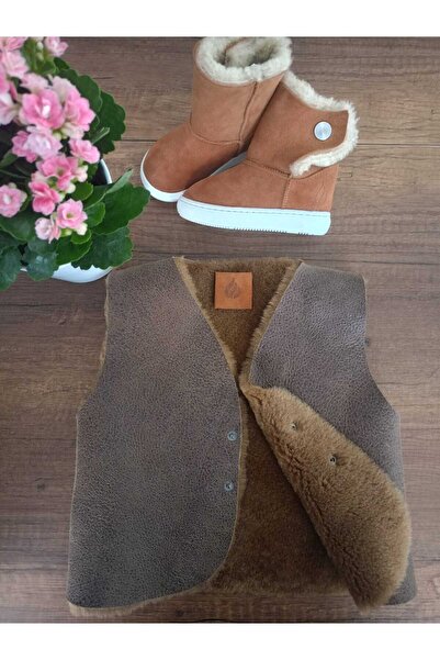 Ateş Genuine Shearling Leather Double Sided Kids Vest