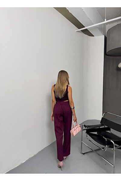 QARA Beli Lastikli Kuşakli Bol Paça Pantolon