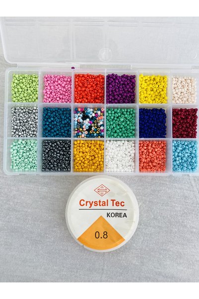 yağmur gökçe No:97 Boxed Sand Beads - 3 mm - Hobby Jewelry Making Kit - Elastic Stretchy Thread