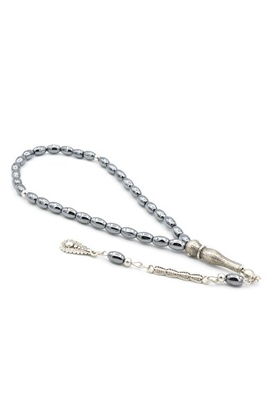 Murty99 Mărgele de rugăciune din piatră de hematit tăiată în cereale, cu mate...