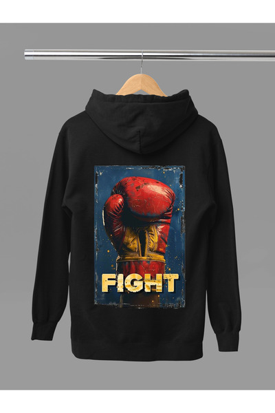 MAGORS سترة رياضية قطنية مطبوعة بأكمام طويلة وياقة مقلوبة بثلاثة خيوط