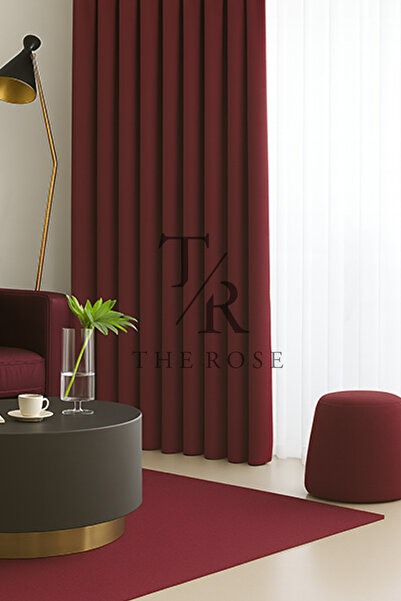 The Rose Bordo Blackout, Işık Geçirmez, Karartma Perde, Pilesiz, Lüks, A+ Kal...