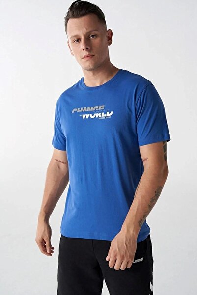 hummel 922217-7788 Senes Erkek Spor Tişört Mavi