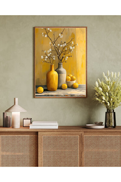 Tuba Decor Tek Parça Ahşap Çerçeveli Oturma Odası Salon Mutfak Tablo