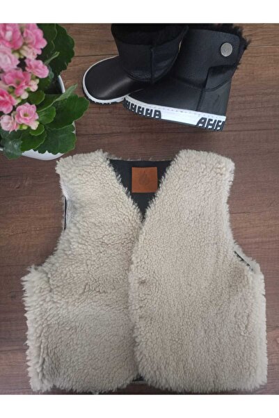 Ateş Genuine Shearling Leather Double Sided Kids Vest