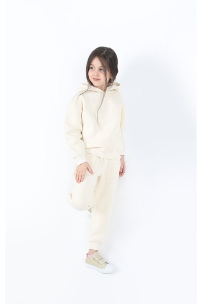 Ahsenimbebe Kız Çocuk Kalın Kapüşonlu Eşofman Takım