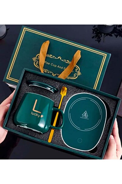 hediyesahibi Isıtıcılı Lucky Kupa Bardak Seti – Sıcak İçecek Keyfi İçin Şık v...
