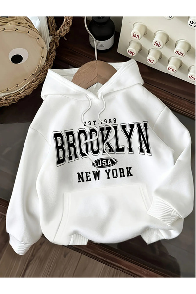 GALASHOP Kadınlar için Women's Brooklyn baskılı Hoodie