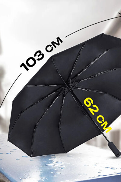 FİTHOME Rüzgarda Kırılmaz Tam Otomatik Fiber Unisex Şemsiye 10 Tel