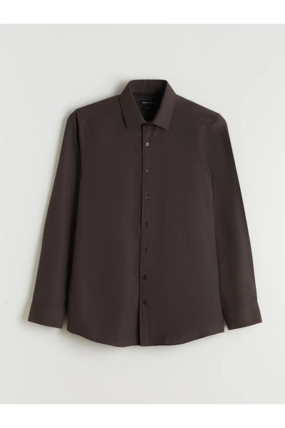 LC Waikiki Ανδρικό πουκάμισο με μακρυμάνικο ποπλίνα σε λεπτή εφαρμογή