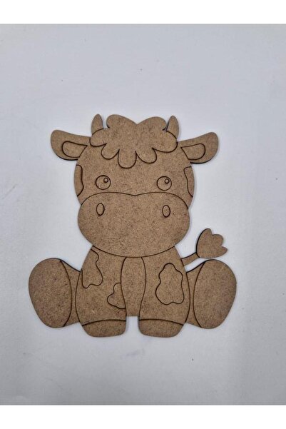 Mu Art Ahşap 15 قطعة من لوحة الرسم الخشبية اللطيفة على شكل بقرة للمدرسة، نشاط...