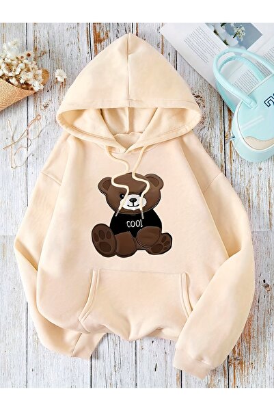 GALASHOP Bear Pattern Hoodie for Women
