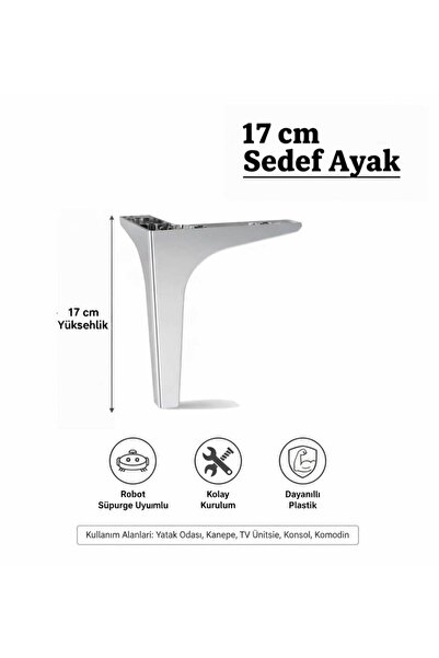İMT AKSESUAR 17 cm Mobilya Kanepe Sehpa Tv Ünitesi Koltuk ve Konsol Ayağı