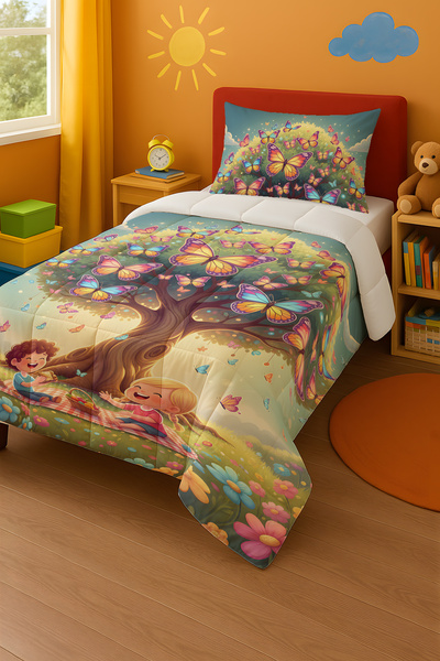 Viadela Butterfly and Flower Land Children's Quilt