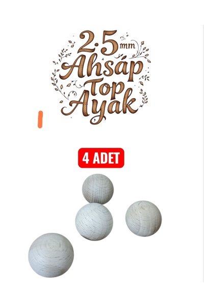 HBNC 4 Adet Ahşap Top Ayak