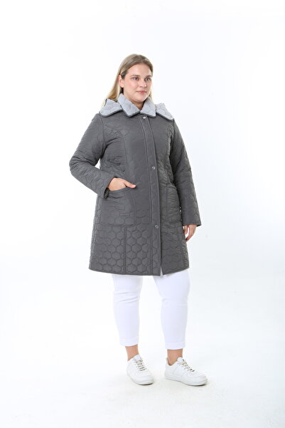 TUTveAL Collection Imported Soft Fur Coat, Plus Size, Rabbit Fur Coat, Water Repellent Coat, Quilted Coat, Over-The-Knee