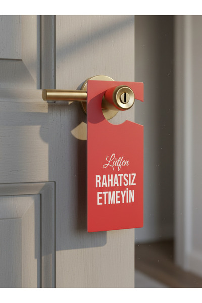 homemadehome Lütfen Rahatsız Etmeyiniz Kapı Kolu Askı Yazı - Rahatsız Etmeyin - Kapı Askı (2 ADET)