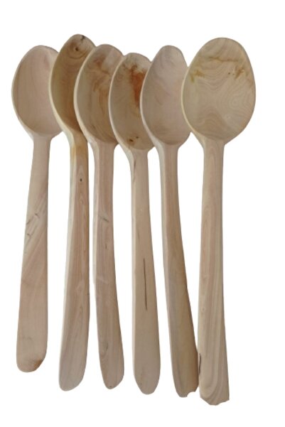 Buççin 5 Wooden Spoons 28cm Wooden Beech Hornbeam Knife Set for 1 Person Wood...