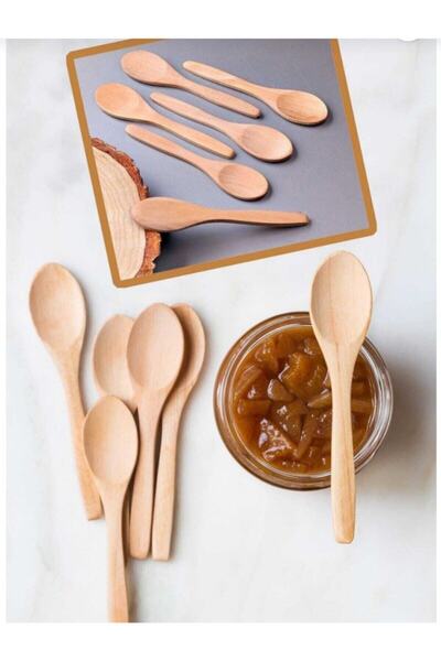 Buççin Bamboo 6-Piece Luxury Spice Spoon Set for 1 Person Knife Set Steel Beige 6 Months