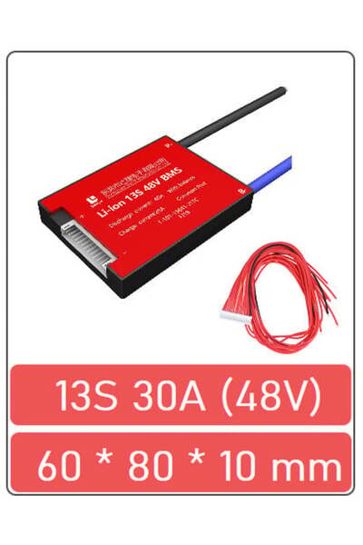 China Baterie Li-ion 13S 30A (48V) BMS