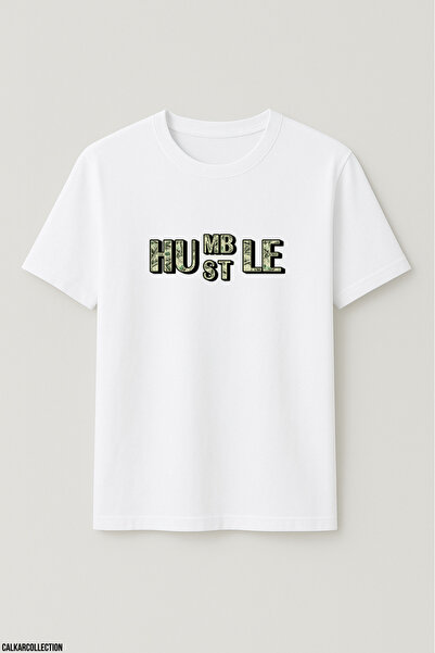 CALKARCOLLECTION Unisex supradimensionat Humble sau Hustle tricou